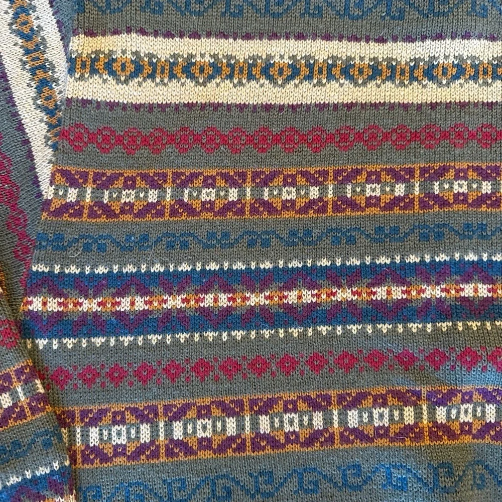 J. McLaughlin Men's Multicolor fair aisle Patterned Sweater LARGE